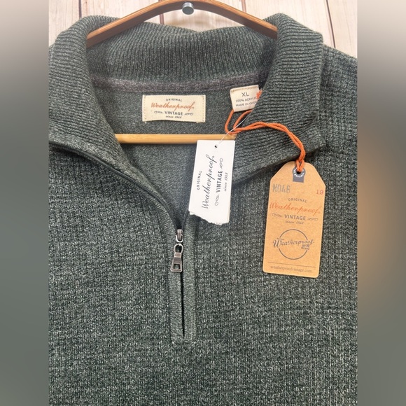 NWT. Weatherproof Vintage Gray Quarter Zip Sweater. Size XL. - Picture 3 of 9